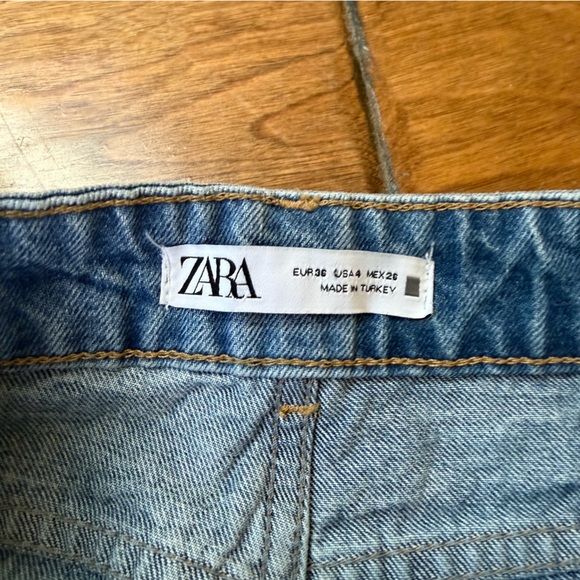 Zara High Rise Wide Leg Jeans Medium Wash Straight Baggy Denim Size 4 - Picture 6 of 6